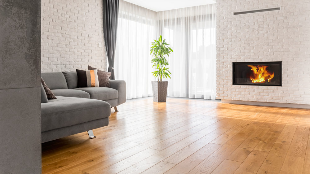 Living room with wood flooring