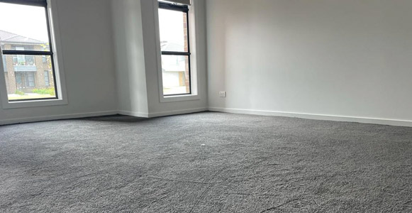 Room floored with carpet