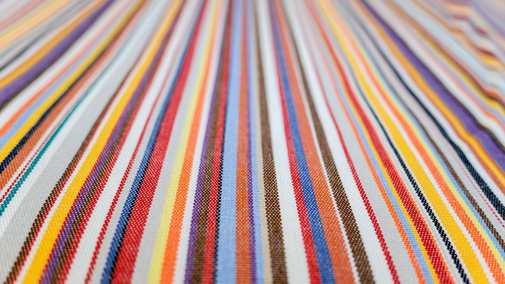 Parallel colored lines on carpet