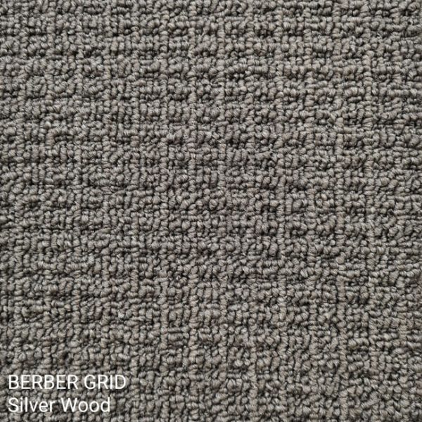 Berber Grid Silver Wood Carpet