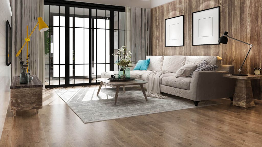 Luxury living room with laminate flooring