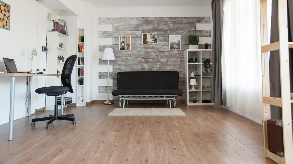 Room with laminate flooring