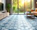 Living room with patterned ceramic tiles flooring