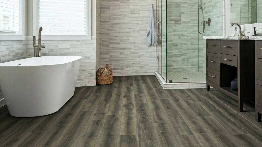 Bathroom with vinyl flooring