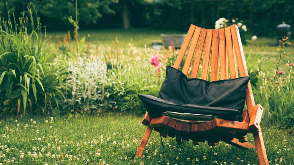 Chair in a cozy and nice outdoor space